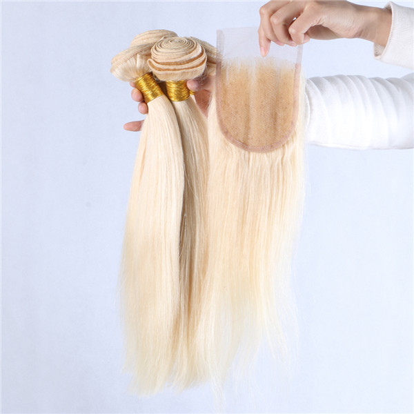 613 blonde hair weave with closure LJ237